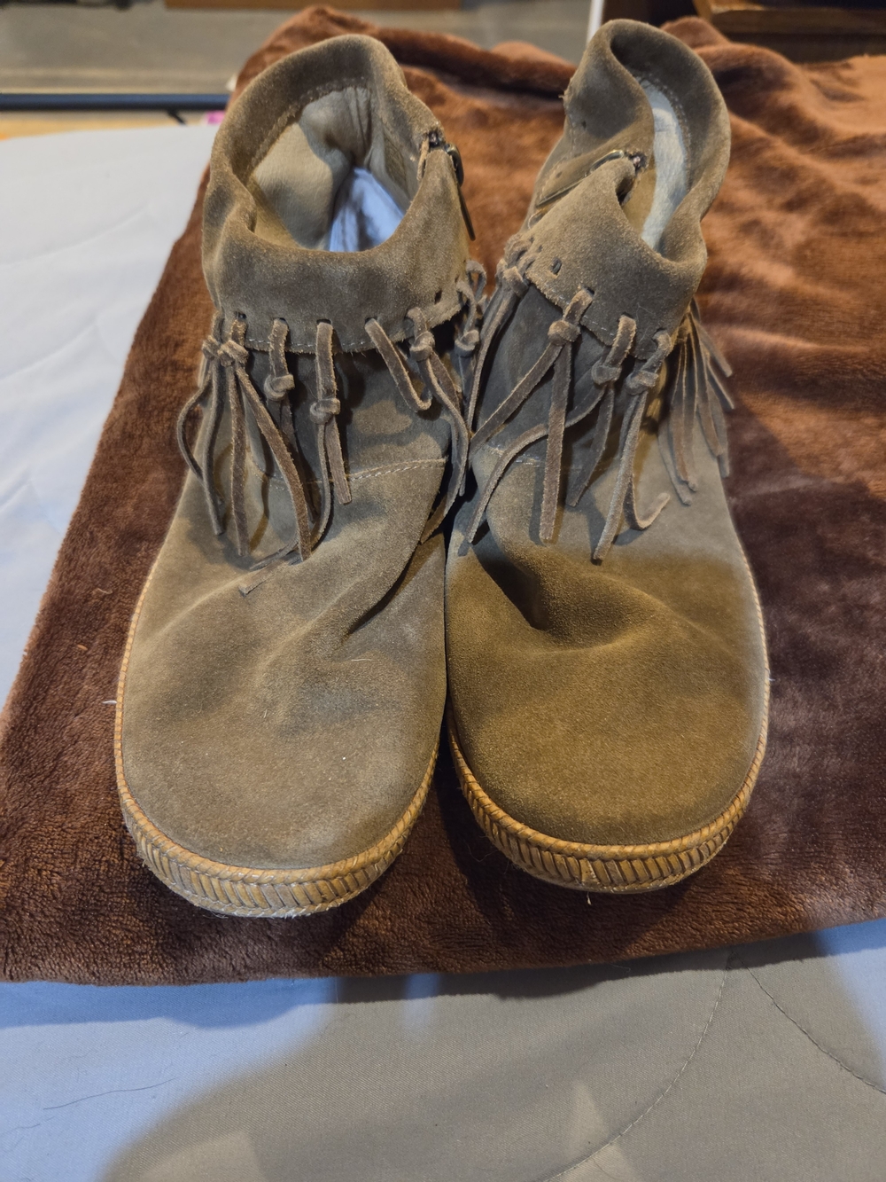 UGG Suede Fringe Ankle Boots